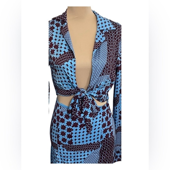 Free People 💎 Miki Dress Mini V-Neck Front-Tie Closure Waist Cut Out Size XS NWT - Picture 6 of 16